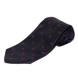 Brooks Basics Blue Dragonfly Print Silk Tie 3.75" x 58" Made in USA